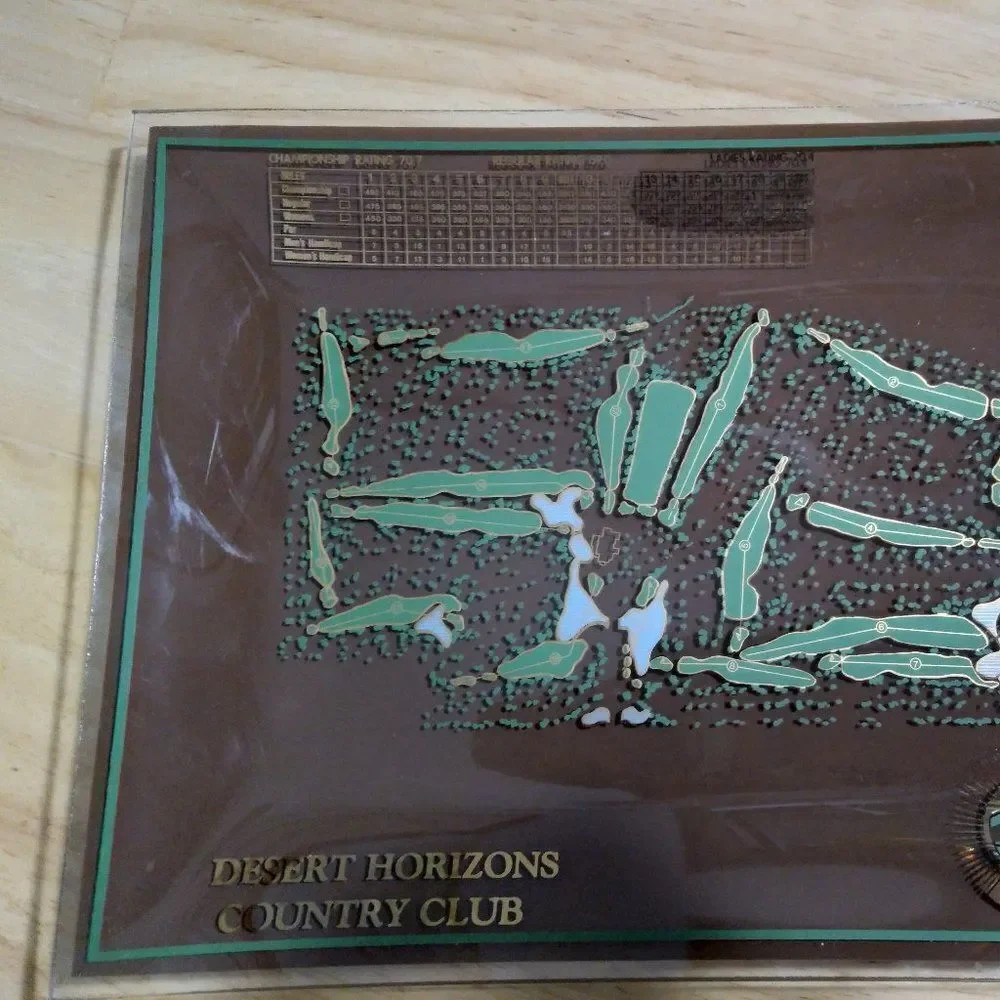 Vintage Desert Horizons Country Club Glass Ashtray Trinket Tray